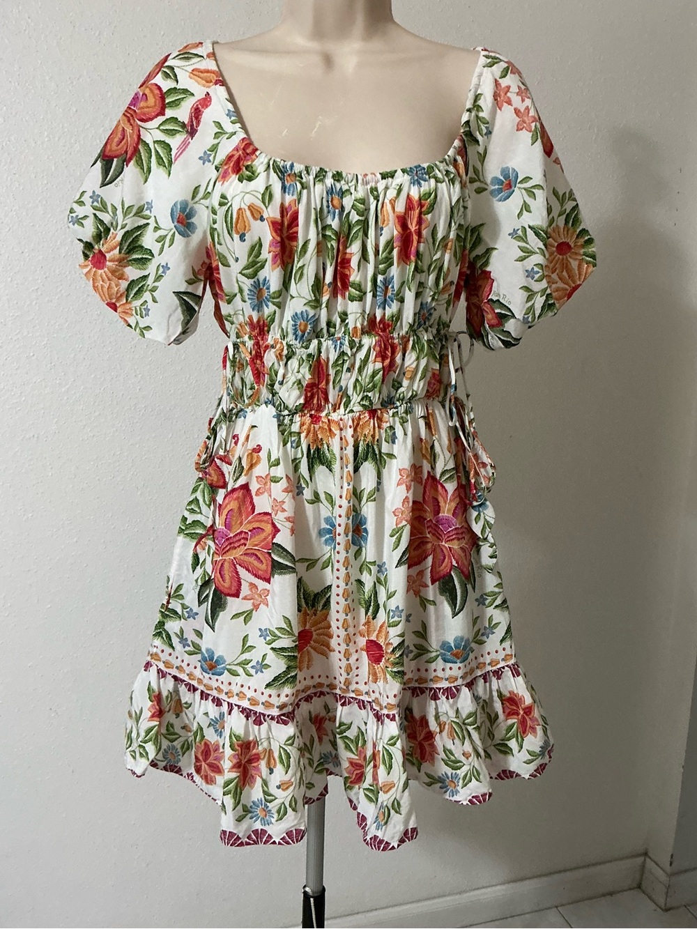 Farm Rio Off-White Bloom Garden Mini Dress Size XS - Picture 5 of 16
